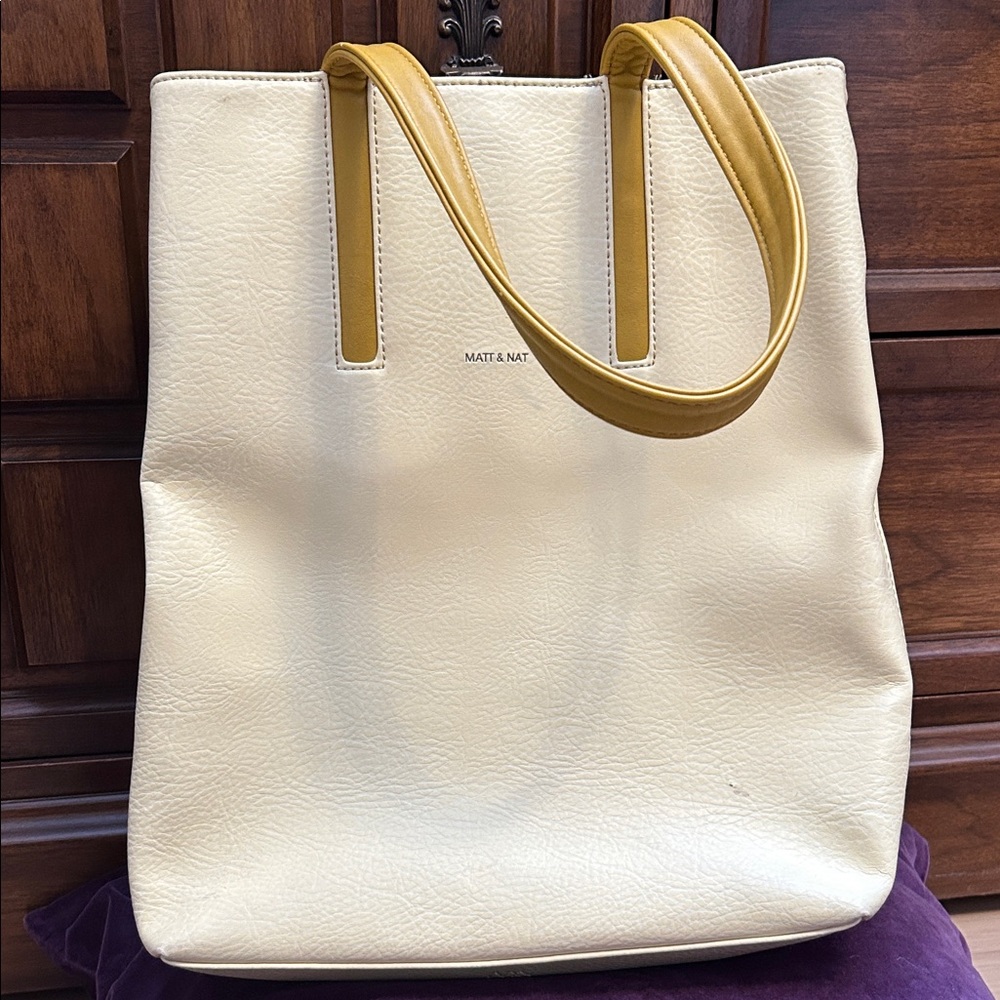 Matt & Nat Cream and Yellow Tote Bag